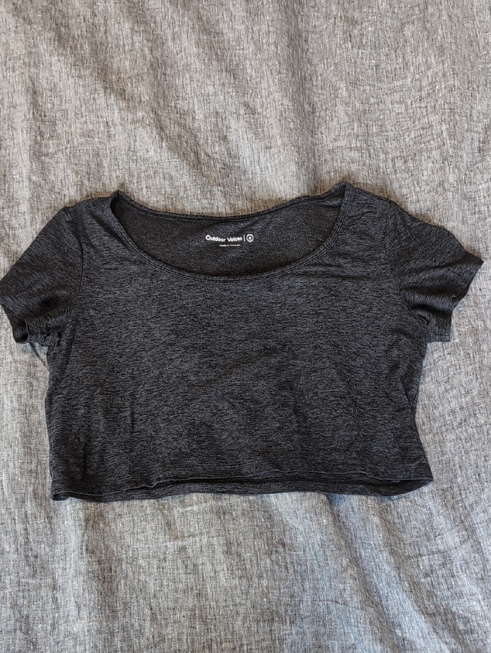 Outdoor Voices All Day Shortsleeve Crop top, Charcoal Grey, M